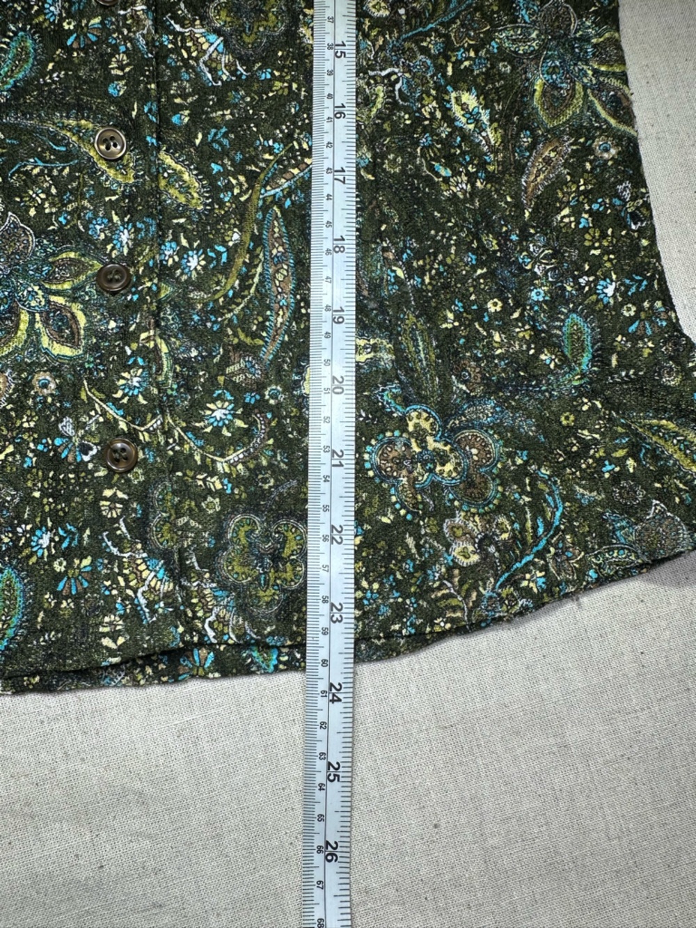 INC International concepts M Green and Black Paisley V-Neck Blouse Y2K Medium - Picture 9 of 10
